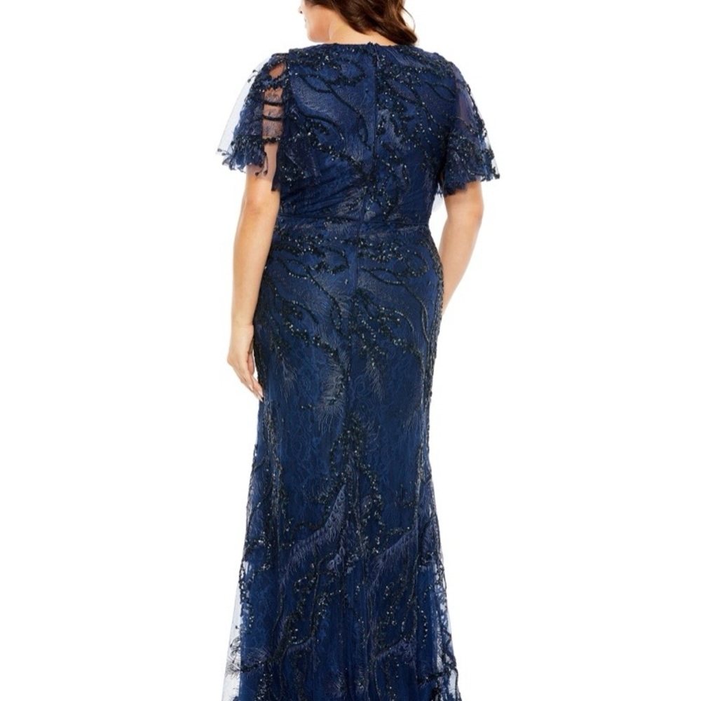 Mac Duggal Navy Blue Flutter Sleeve Dress 
NEW WITH TAGS! - Picture 4 of 16